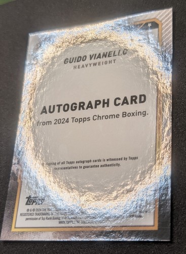 2024 Topps Chrome Boxing Guido Vianello Oro Rifrattore Auto /50 #CBA-GVO - Foto 12 di 15