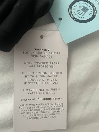 Bandeau Bikini Top Ladies M&S Size 8 Black UFP50+ Protection BNWT - Picture 7 of 9