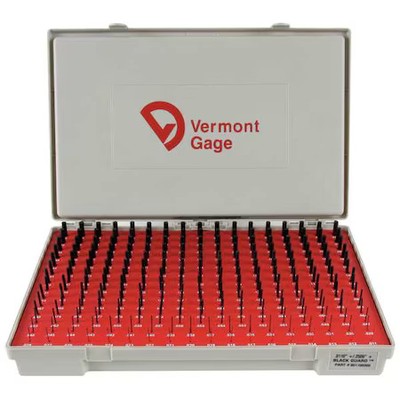 Vermont Gage 901100300 Pin Gage Set, Plus, 0.011-0.250 In, Black