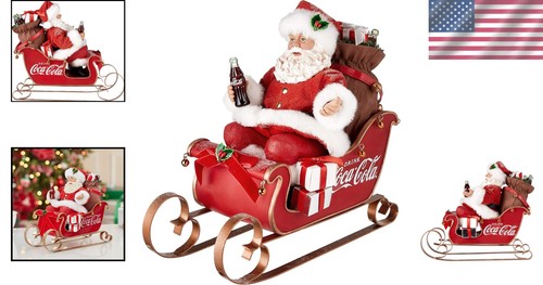 Coca-Cola Weihnachtsmann Tischstück, 10 Zoll, glitzernd - Bild 2 von 9