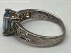 Vintage Sterling Silver 925 Aquamarine Filigree Solitaire Ring Size 6.75 — photo 4