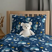 Teddy Bear Astronaut Space Baby Bedding-Cot and Toddler Duvet Cover  100% Cotton