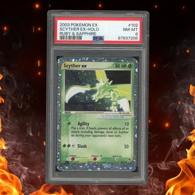 #ad Pokemon EX Ruby amp; Sapphire SCYTHER EX 102 109 Holo PSA 8 C $159.95