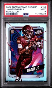 2024 TOPPS COSMIC CHROME REFRACTOR #196 JAYDEN DANIELS ROOKIE RC PSA 9