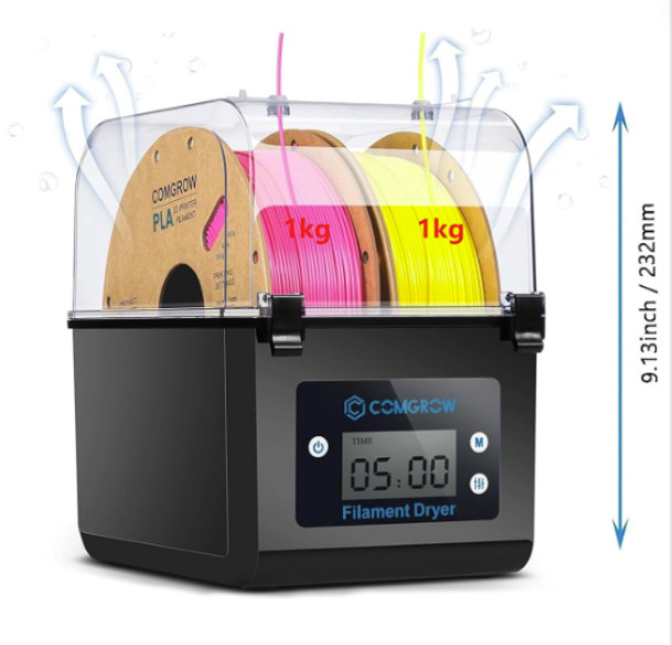 Comgrow 3D Printer Filament Dryer Box, Comgrow 3D Filament Storages, Keeping ...