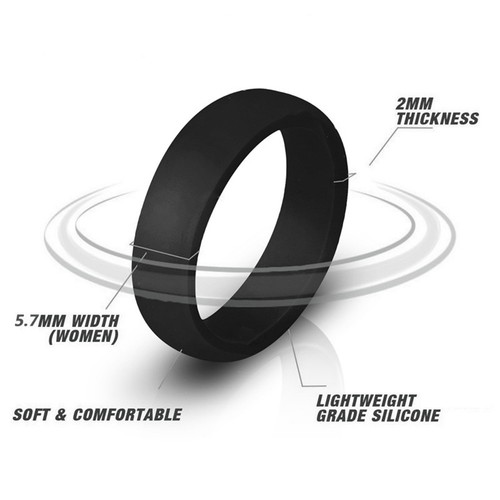 2Piece Popular for Men Women Silicone Cool Rings Silicone Wedding 5.7mm 9 T2J3 - Picture 7 of 9