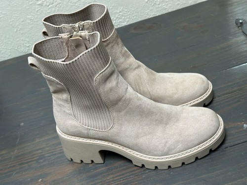 No Boundaries Damen Plateau klobige Sohle gemütliche Stiefel hautfarben hellbraun Reißverschluss seitlich Größe 9 - Bild 3 von 10