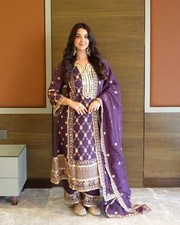 INDIAN SALWAR KAMEEZ PAKISTANI WEDDING PARTY DRESS WEAR BOLLYWOOD SUIT 3PC DRESS