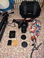 Canon EOS 80D Digital SLR Camera Bundle w/ EF-S 18-135mm Lens, Bag Straps Tripod