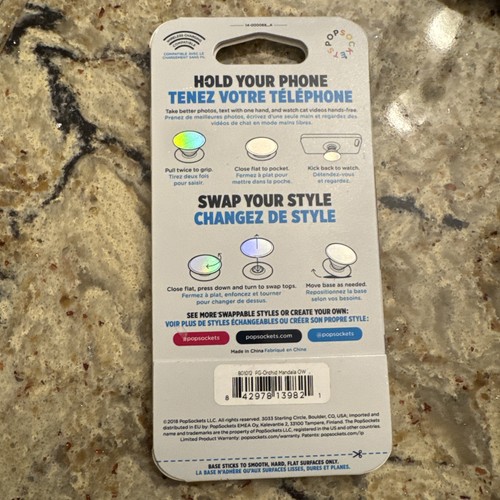 Authentic PopSockets Pink Orchid Mandala Phone Universal Pop Grip New Popsocket - Picture 2 of 4