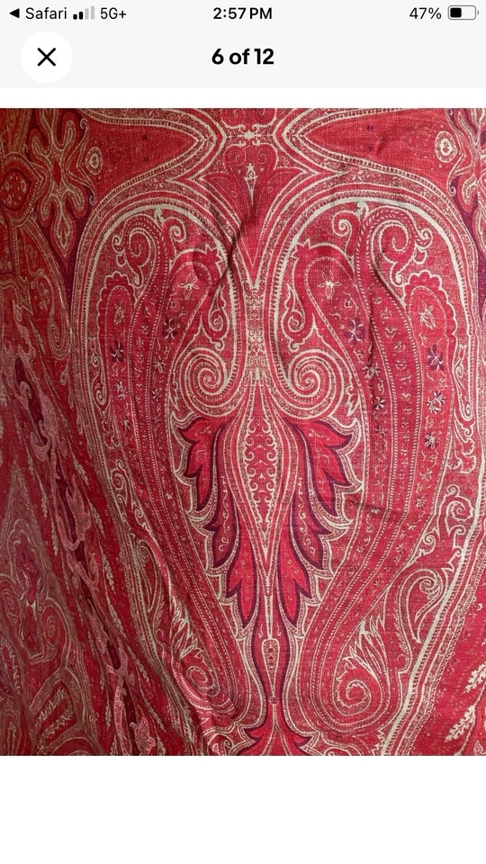 Juego de edredón Oscar de la Renta Home Queen en rojo cachemir Alejandría—HECHO EN EE. UU. Foto 4 de 4