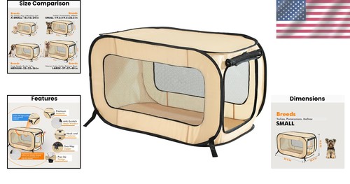 Geräumiger Pop Up Haustier Zwinger für Katzen und kleine Hunde - 32,5" zusammenklappbares Design - Bild 2 von 10