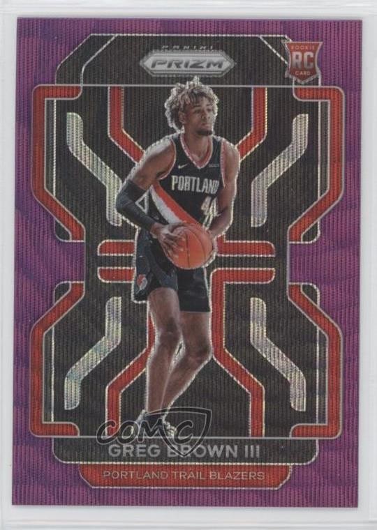 2021-22 Panini Prizm Purple Wave Prizm Greg Brown III #291 Rookie RC 10p6