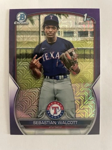 2023 Bowman Chrome Sebastian Walcott Mojo 1st Purple Refractor /299 BCP-189 RC