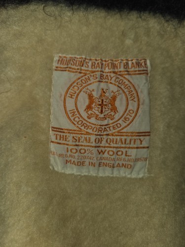 Manta vintage a rayas Hudson Bay Point Company 100 % lana hecha en Inglaterra 74x55 - Imagen 3 de 8