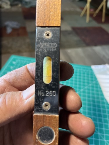 Vintage Stanley No.260 Oak Wood Carpenters 9 Inch 3 Bubble Level - Picture 5 of 5