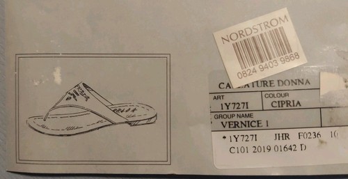 PRAD A ICONIC Nude Patent Logo POOL FLIP FLOP Thongs ITALY 38.5 LOVE SHOES - Picture 7 of 7