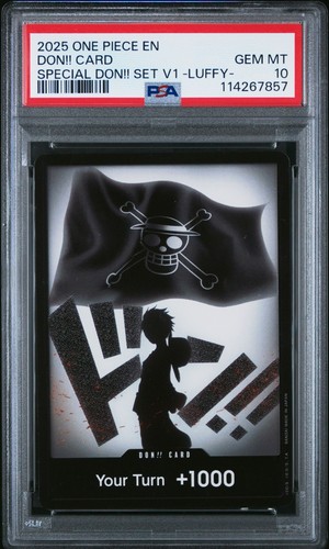 2025 ONE PIECE PROMOS DON !! KARTE SPEZIAL DON !! SET V1 -LUFFY- PSA 10 (857)
