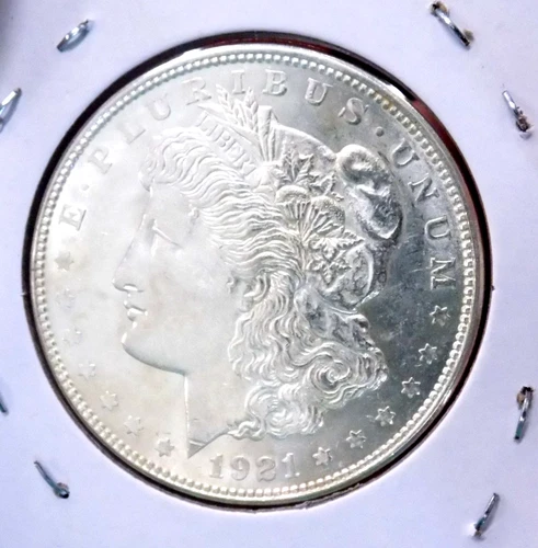 MORGAN SILVER DOLLAR 1921 D SEMI PL KEY DATE GEM BU MS+++++ WOW COIN GLASSY