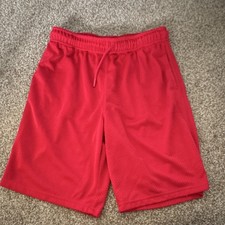 Athletic Works Boys Red Athletic Shorts XL 14-16 Drawstring Polyester Mesh