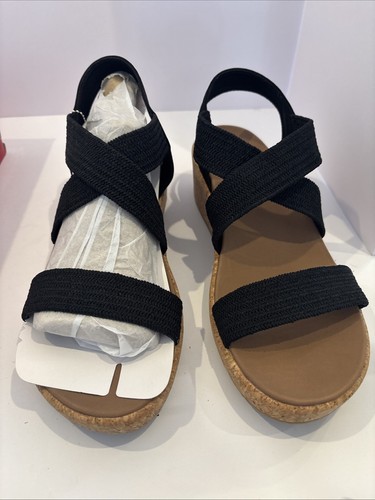 Skechers Beverlee Love Stays Arch Fit schwarze Kork-Keilsandale Sandalen Damen 12 - Bild 3 von 4