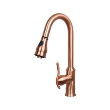 Copper Single-Hole Pull-Down Sprayer Copper Kitchen Sink Faucet Single Handle