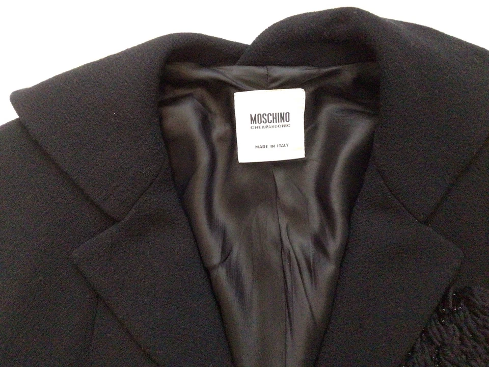 Traje Falda Moschino Lana Negra, Talla us10/s/m Hecho en Italia Foto 3 de 4