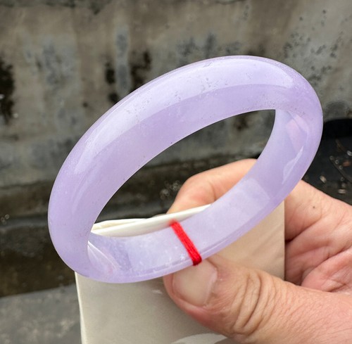 Certified Nature Grade A Lavender Mauve Burma Jade jadeite bracelet bangle 58mm - Picture 2 of 12