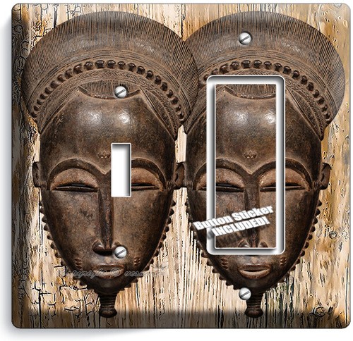 ALTE AFRIKANISCHE KRIEGER STAMM MASKE LICHTSCHALTER STECKDOSE WANDPLATTE KUNST WOHNDEKO - Bild 27 von 33