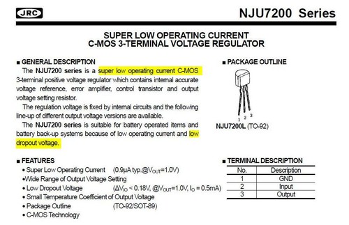 NJU7200L50 TO-92 JRC 5volt 100mA voltage regulator very low dropout | New - Picture 3 of 19