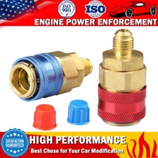 Quick Connector Refrigerant Adapter Coupler Auto AC Manifold Gauge Low/High HVAC