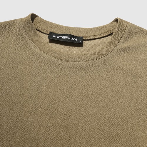 Herren Kurzarm Rundhals Hippie Uni T-Shirt Freizeit Locker Urlaub Tops Tee - Bild 10 von 15