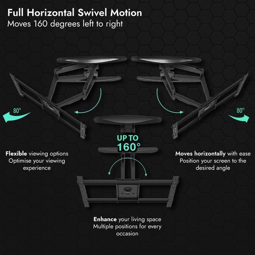 Invision TV Wall Bracket Mount Tilt & Swivel For 37-75" Ultra Strong (HDTV-DXL) - Picture 8 of 9