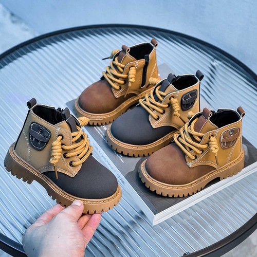 Botas para niños pequeños invierno nuevas para niños británicas de moda versátiles para niños