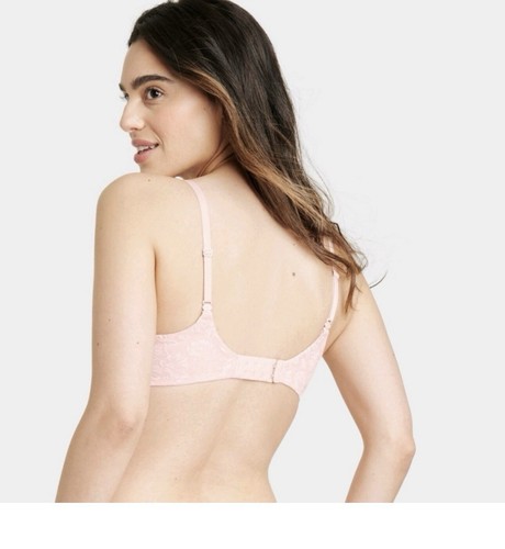 NewAuden Women's Size 32D Lightly Lined Full Coverage Nursing T-Shirt Bra - Pink - Picture 4 of 6