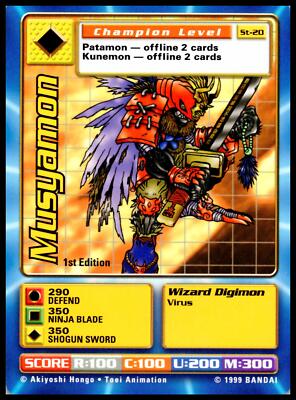 Digimon 1st Edition Champion Musyamon St-20 1999 NM | eBay