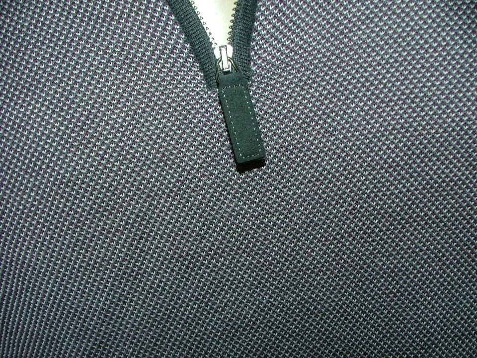 NEW WOT JACK VICTOR 1/2 ZIP SWEATER SIZE 2XL COTTON SILK GRAY RED ITALY #465 - Image 4 of 4