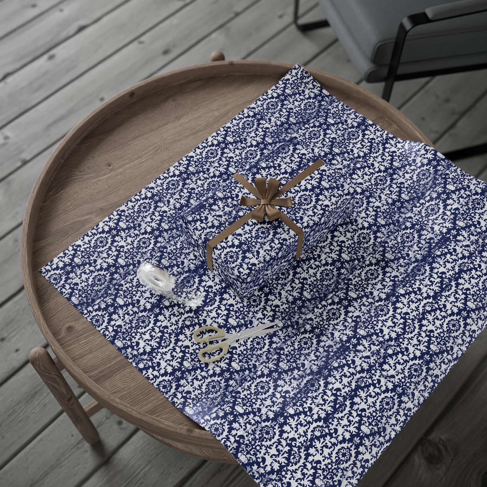 Elegant Damask Wrapping Paper, Gift Wrap for Any Occasion, Holiday Decor, Party