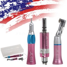 Dental Low Speed Handpiece Straight Contra Latch Air Motor 4H pink Fit for NSK