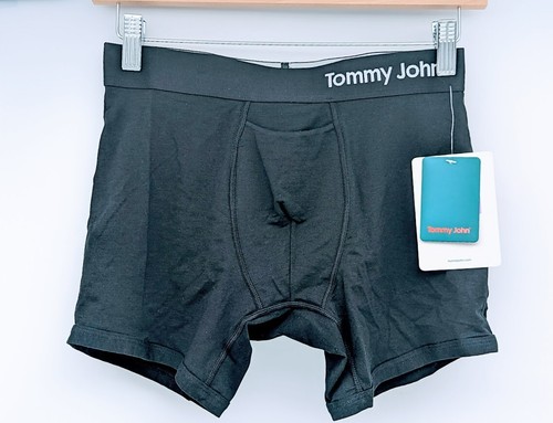 Tommy John Cool Cotton Men's Black Small Boxer Briefs Pima Cotton New With Tags - Picture 1 of 10