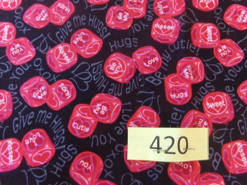 Valentinstag Würfel mit Sprüchen; Baumwolle Quilt Stoff (#420) 1/2 Yard - Bild 3 von 4