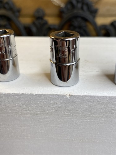 4x Snap-on SHALLOW 1/4" DRIVE CHROME SOCKET, 11/32" 3/8" 7/16" 1/2” 6 POINT TM - Picture 7 of 15