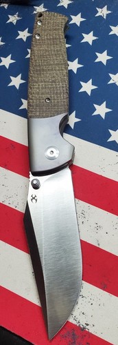 KANSEPT KNIVES SHIKARI BRONZE TITANIUM BROWN MICARTA 4″ SATIN 20CV CLASSY EDC - Picture 1 of 8