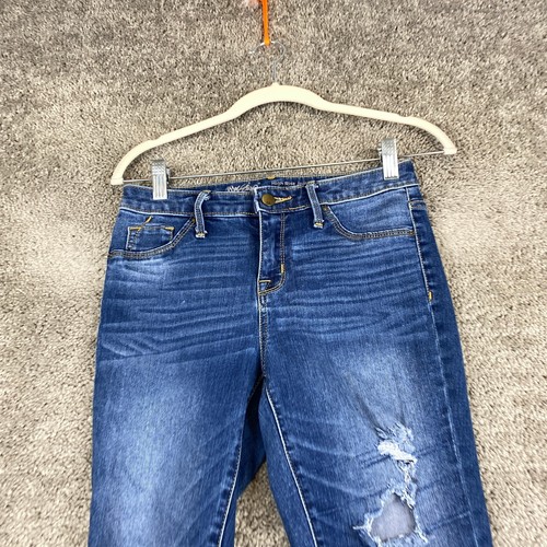 Mossimo Denim High Rise Jegging Women's 2/26R Blue Power Stretch Distressed - Picture 2 of 8
