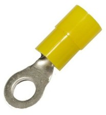 MVP 10 Yellow 4 AWG Nylon Insulation Ring Terminals 3/8" Stud