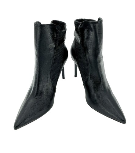 Catherine Malandrino Boots Black Faux Leather Ankle Strap Stiletto SZ 7 New SH24 - Picture 5 of 11