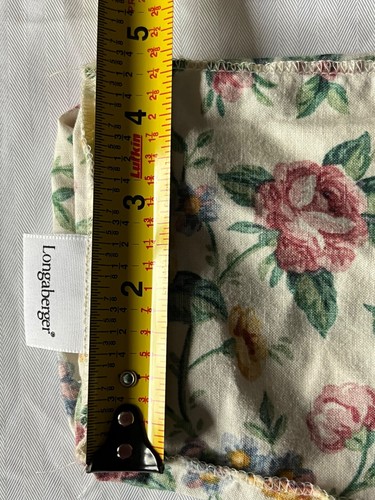 6x5 round Longaberger basket liner floral print 100% cotton excellent! - Picture 3 of 5