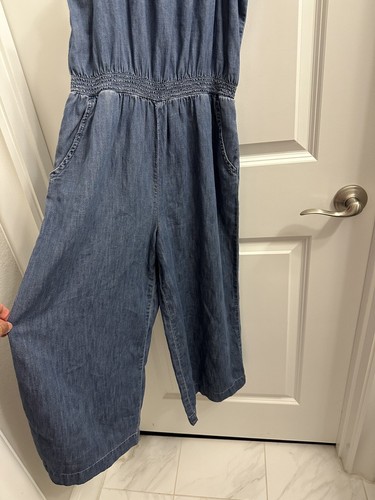 GapKids Girls Chambray Jumpsuit Size XL. Pockets. Smocked Waist.EUC. - Picture 5 of 5