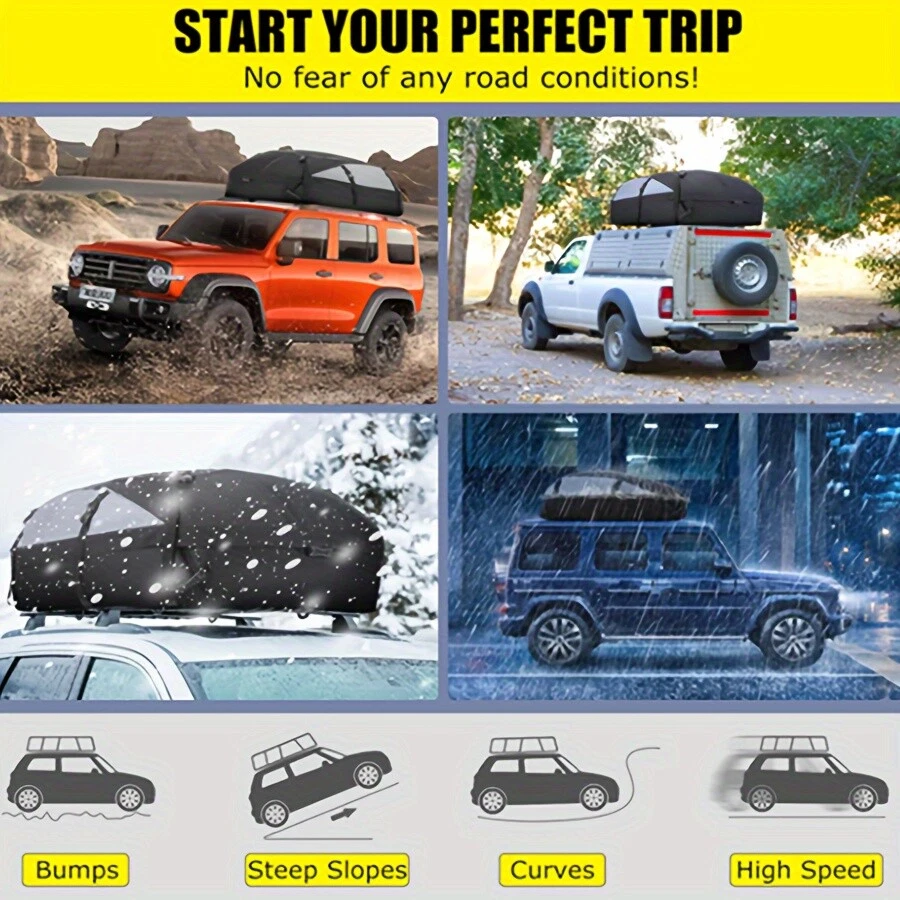 Bolsa de transporte de carga US 600D carro SUV telhado impermeável resistente bolsa de teto superior para carro - Imagem 4 de 4