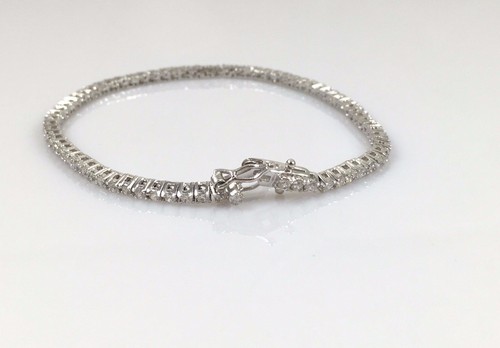 925 Sterling Silver Genuine Solid Womens Lady Tennis Bracelet 7.5 inch New - Picture 4 of 8